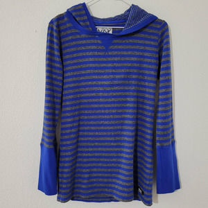 Marc New York Pullover Long Sleeve Light Weight Striped Hooded Sweater
